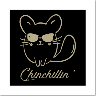 Chinchilla Portraits Chic Pet Couture, Stylish Statement Tee Collection Posters and Art